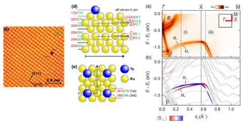 Atomic Te lattice on Au(100) and photoemission data